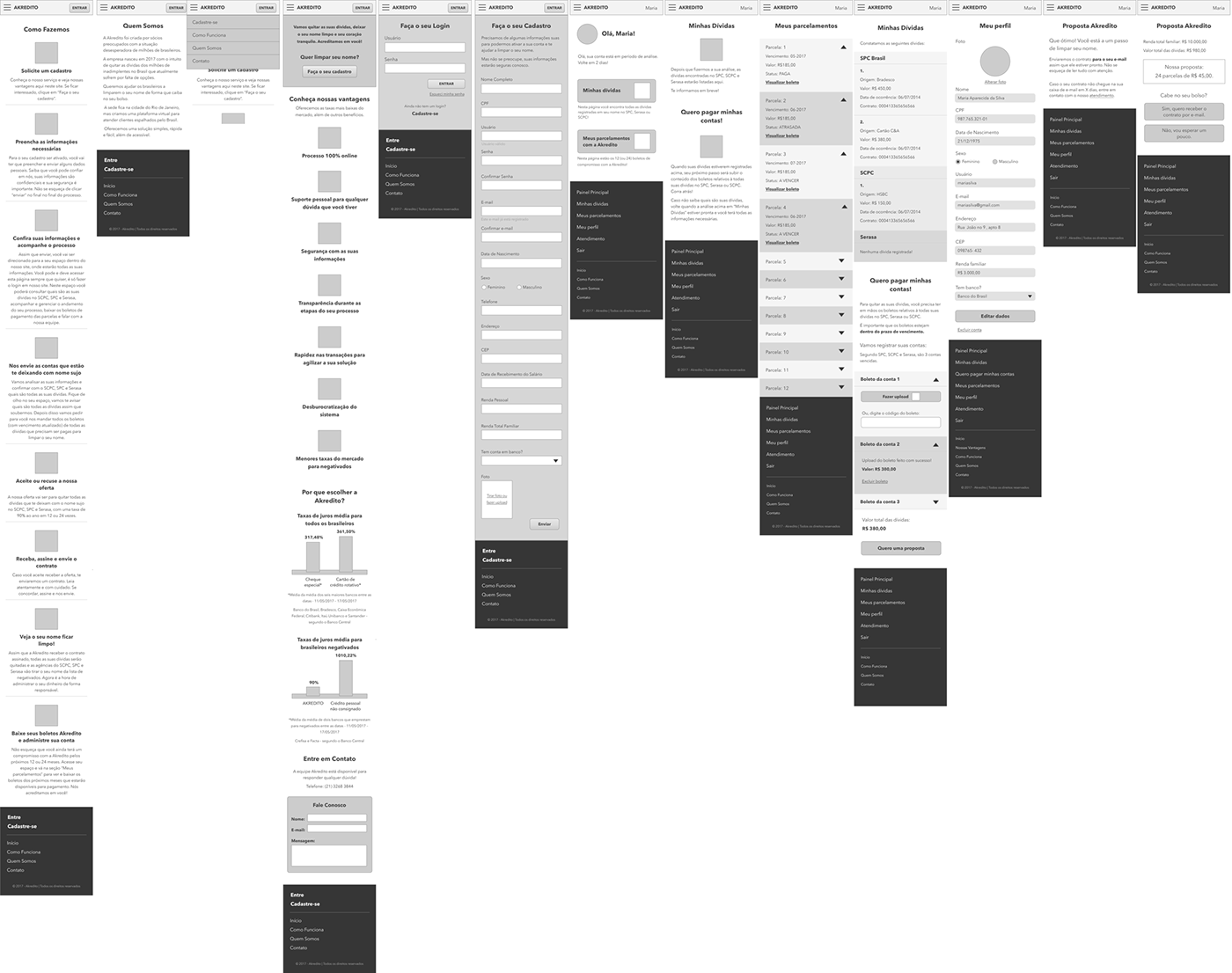 collection of wireframes