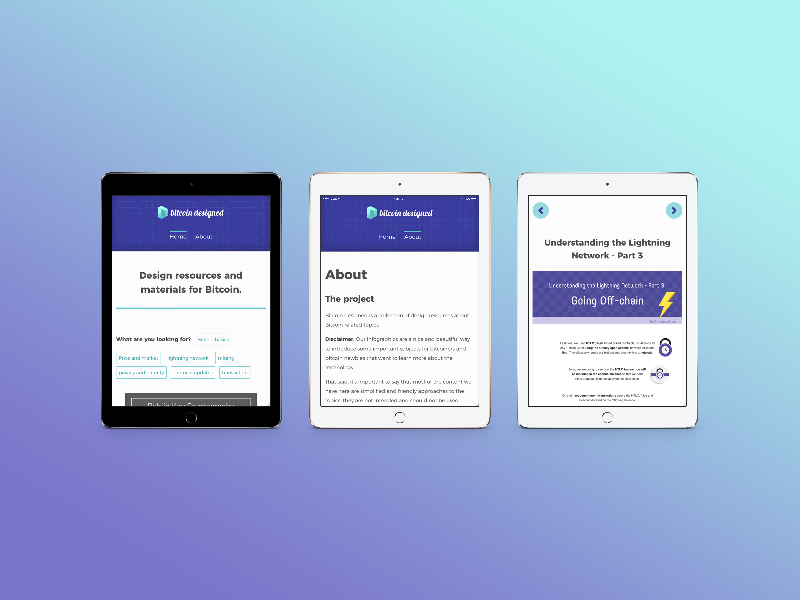 bitcoin designed site in tablet